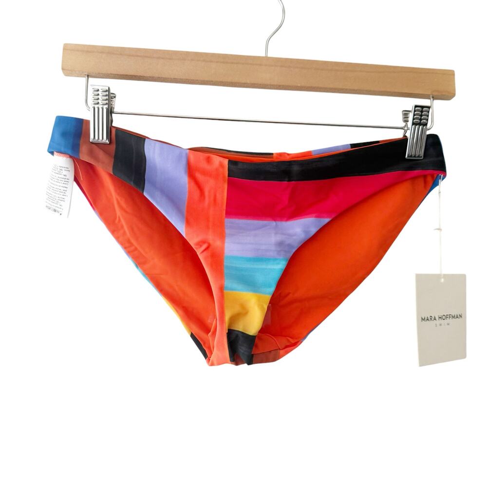 Mara Hoffman Zoa Colorblock Stripe Multicolor Bikini Bottoms Large